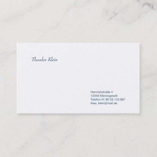 Klassische Visitenkarte 名刺 (正面)