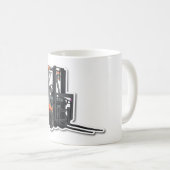 Klassische, weiße Tasse mit Gabelstapler-Design  コーヒーマグカップ (正面右)