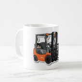 Klassische, weiße Tasse mit Gabelstapler-Design  コーヒーマグカップ (正面左)