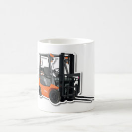Klassische, weiße Tasse mit Gabelstapler-Design  コーヒーマグカップ