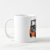 Klassische, weiße Tasse mit Gabelstapler-Design  コーヒーマグカップ (左)