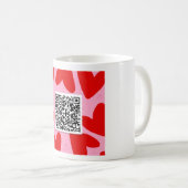 Klassische, weiße Tasse mit Liebeslied per QR-Code コーヒーマグカップ (正面右)