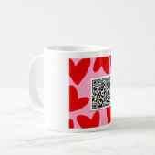 Klassische, weiße Tasse mit Liebeslied per QR-Code コーヒーマグカップ (正面左)