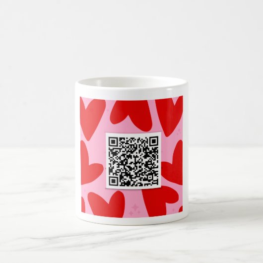 Klassische, weiße Tasse mit Liebeslied per QR-Code コーヒーマグカップ (中央)