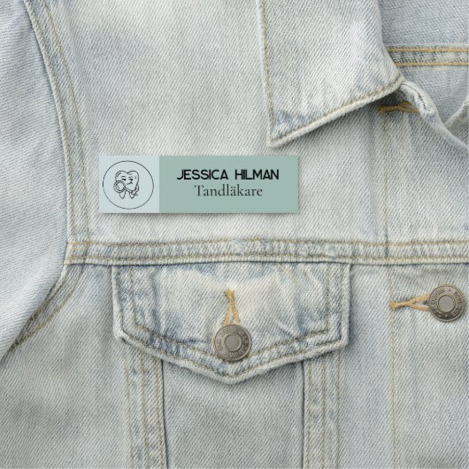 Klassisk namnbricka Olive & Light Green Dentist 名札 (インサイチュ)