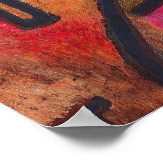 Klee抽象芸術レッド抽象芸術表現者自然 ポスター (角)