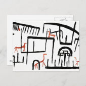 Klee – エンクロージャ内の動物 ポストカード (正面/裏面)