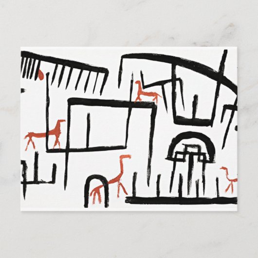 Klee – エンクロージャ内の動物 ポストカード (正面)