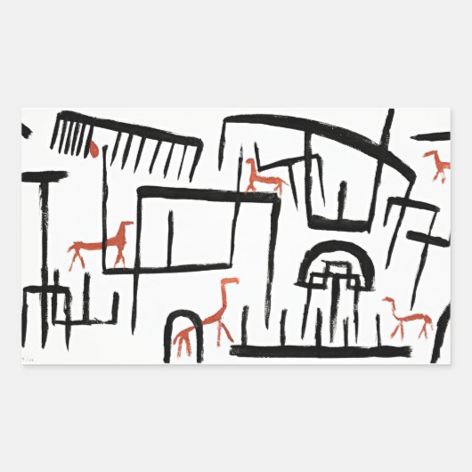 Klee – エンクロージャ内の動物 長方形シール (正面)