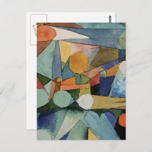 Klee - カラー シェイプの抽象芸術 ポストカード (正面/裏面)
