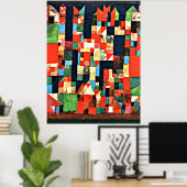 Klee – シティ写真(赤と緑) ポスター (ホームオフィス)