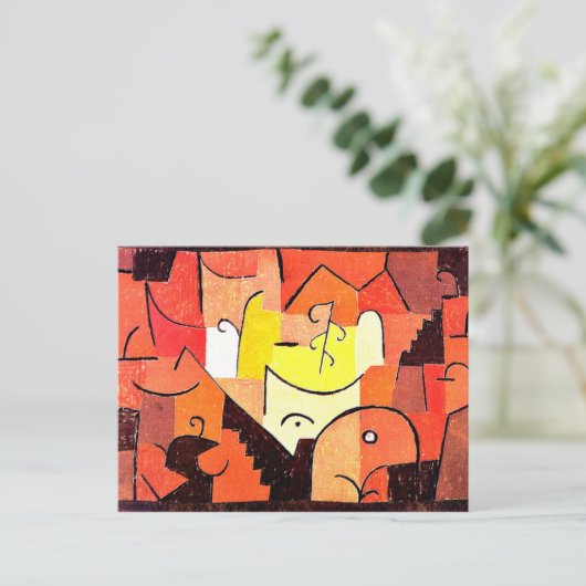 Klee -ステージの風景、抽象芸術アートワーク ポストカード (スタンド正面)