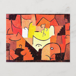 Klee -ステージの風景、抽象芸術アートワーク ポストカード