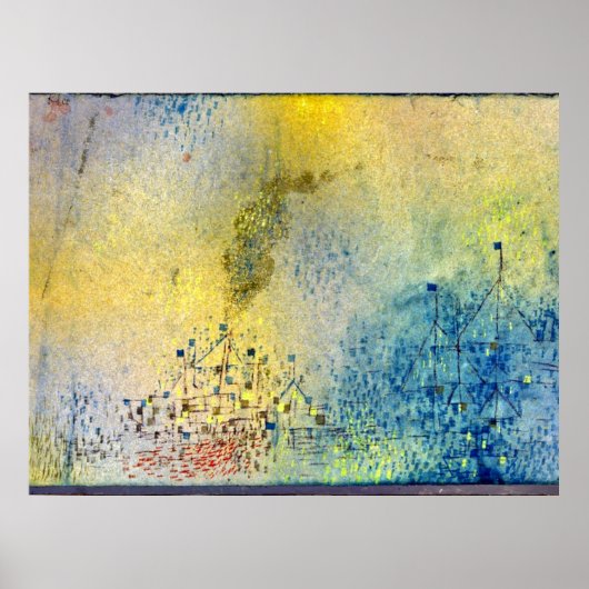 Klee – ハーバーのホット夕べ、抽象芸術アート ポスター (正面)