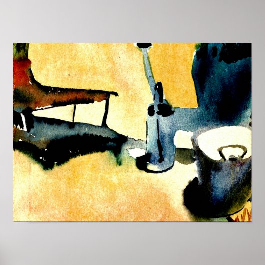 Klee – フラワースタンド、散水缶とバケツ ポスター (正面)