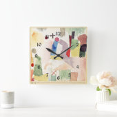 Klee – 哀れな水の色 スクエア壁時計 (ホーム)