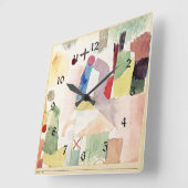 Klee – 哀れな水の色 スクエア壁時計 (傾斜)