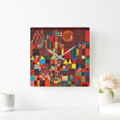 Klee – 城と太陽 スクエア壁時計 (ホーム)