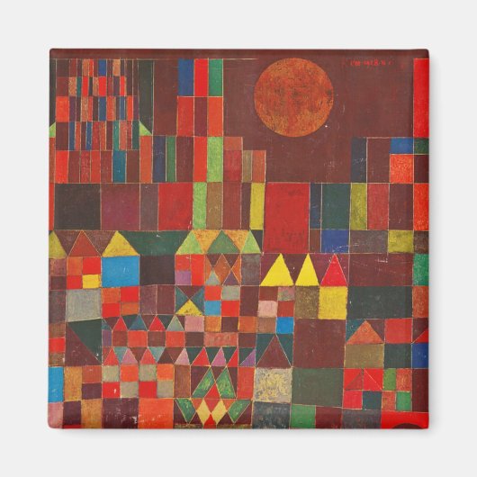 Klee – 城と太陽、抽象芸術 マグネット (正面)