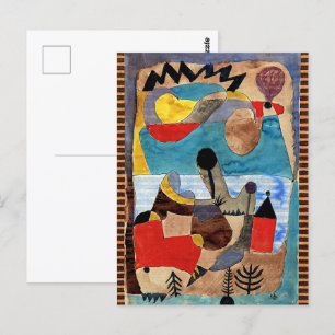 Klee – 城の風景と黒い稲妻 ポストカード