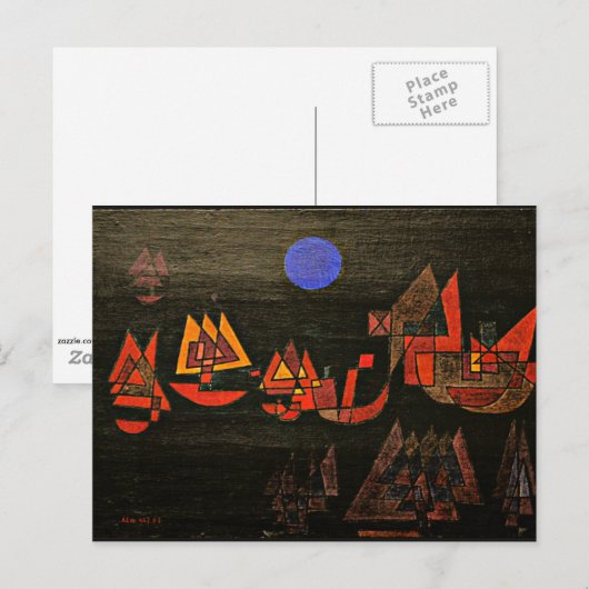 Klee – 夜の船 ポストカード (正面/裏面)