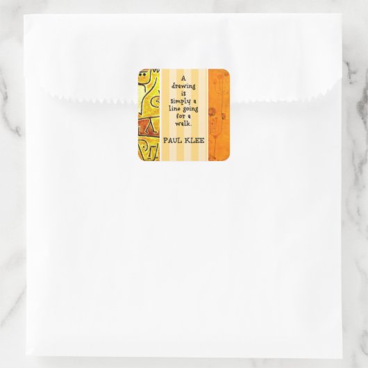 Klee -抽象芸術作品と引用、 スクエアシール (バッグ)