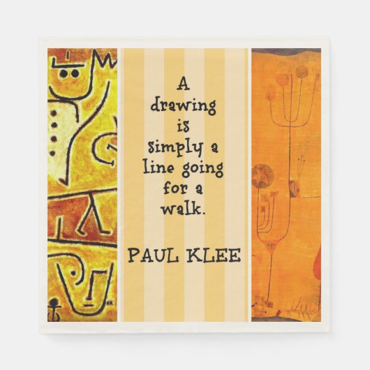 Klee -抽象芸術作品と引用、 スタンダードランチョンナプキン (正面)