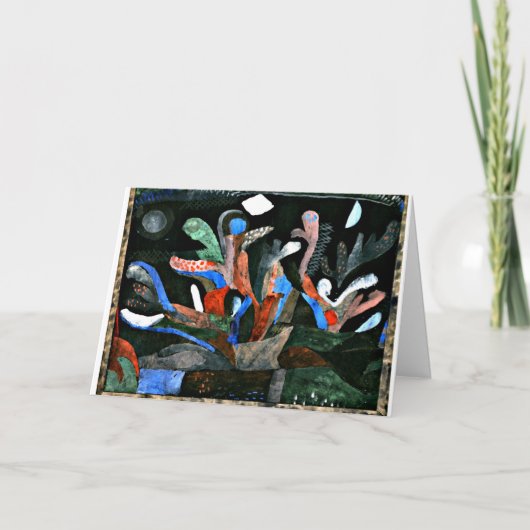 Klee – 暗い色の庭の写真 カード (正面)