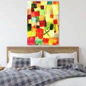 Klee – 水彩暗緑色クロス キャンバスプリント (インサイチュ (寝室))