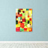 Klee – 水彩暗緑色クロス キャンバスプリント (インサイチュ (ウッドフロア))