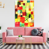 Klee – 水彩暗緑色クロス キャンバスプリント (インサイチュ (リビング))