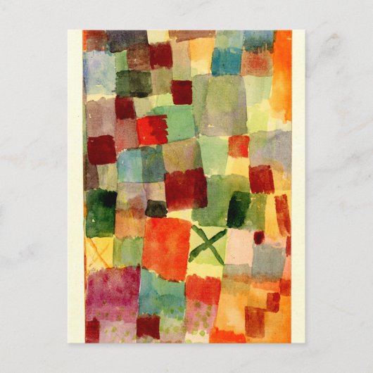 Klee – 水彩暗緑色クロス ポストカード (正面)