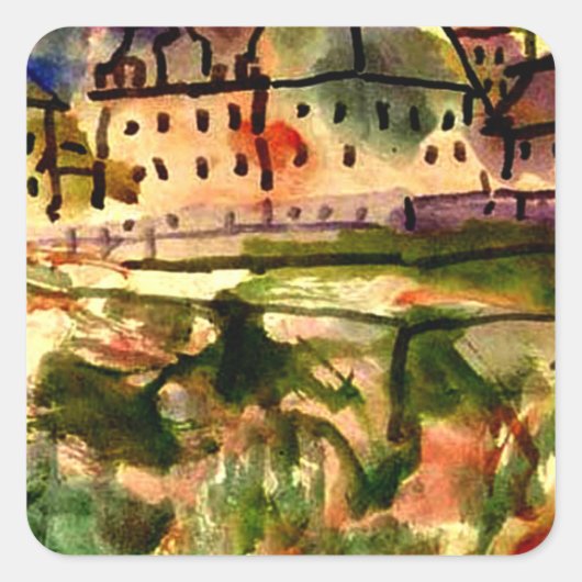 Klee – 砂利ピットの近くの家 スクエアシール (正面)