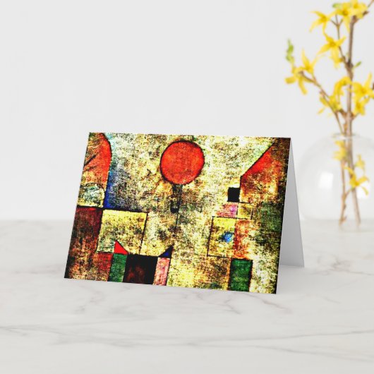 Klee – 赤いバルーン カード (黄色い花)