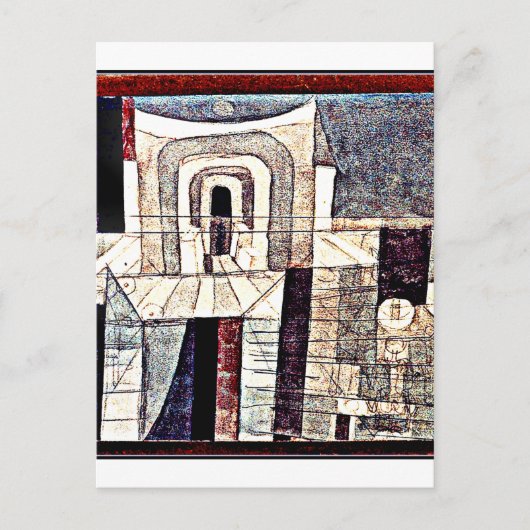 Klee – 赤と緑のアーキテクチャ ポストカード (正面)