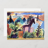 Klee – 馬、有名絵画な シーズンポストカード (正面/裏面)