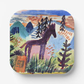 Klee – 馬、有名絵画な ペーパープレート (正面)