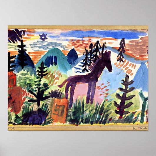 Klee – 馬、有名絵画な ポスター (正面)