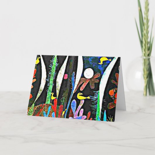 Klee – 黄色の鳥と風景 カード (正面)