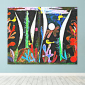 Klee – 黄色の鳥と風景 キャンバスプリント (インサイチュ (ウッドフロア))