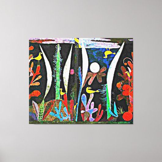 Klee – 黄色の鳥と風景 キャンバスプリント (正面)