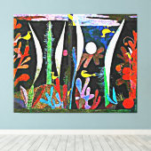 Klee – 黄色の鳥と風景 キャンバスプリント (インサイチュ (ウッドフロア))