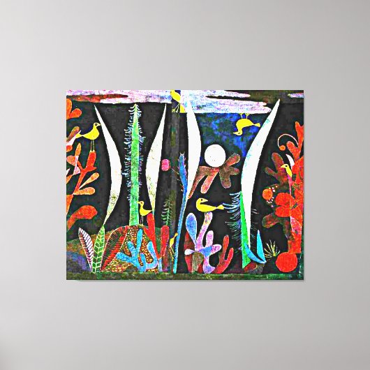 Klee – 黄色の鳥と風景 キャンバスプリント (正面)