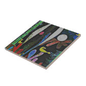 Klee – 黄色の鳥と風景 タイル (側面)