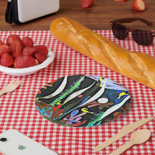 Klee – 黄色の鳥と風景 ペーパープレート (ピクニック)