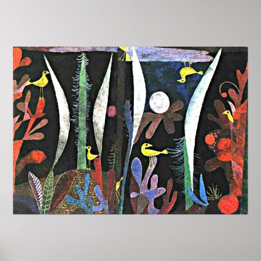 Klee – 黄色の鳥と風景 ポスター (正面)