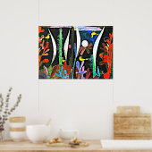 Klee – 黄色の鳥と風景 ポスター (キッチン)