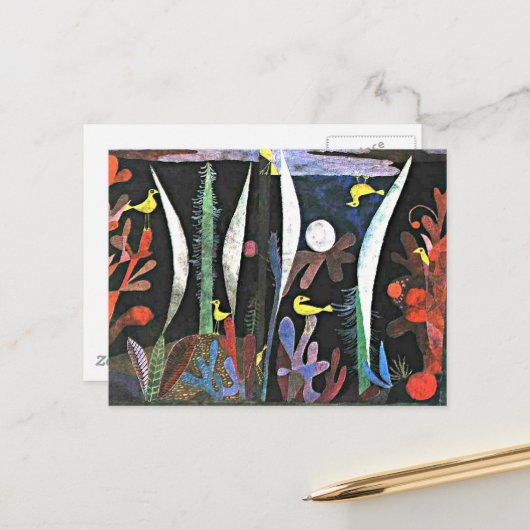 Klee – 黄色の鳥と風景 ポストカード (正面/裏面インサイチュ)