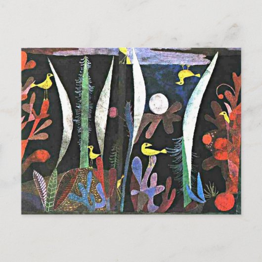 Klee – 黄色の鳥と風景 ポストカード (正面)