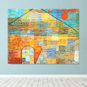 Klee - Ad Parnassus、有名な抽象芸術絵画ズ、 キャンバスプリント (インサイチュ (ウッドフロア))